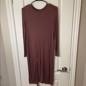 Long sleeved slit dress